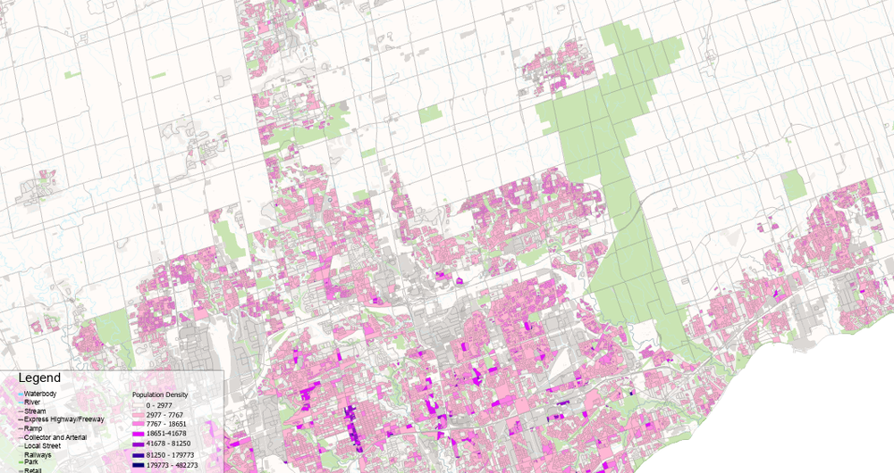 GTHA population density